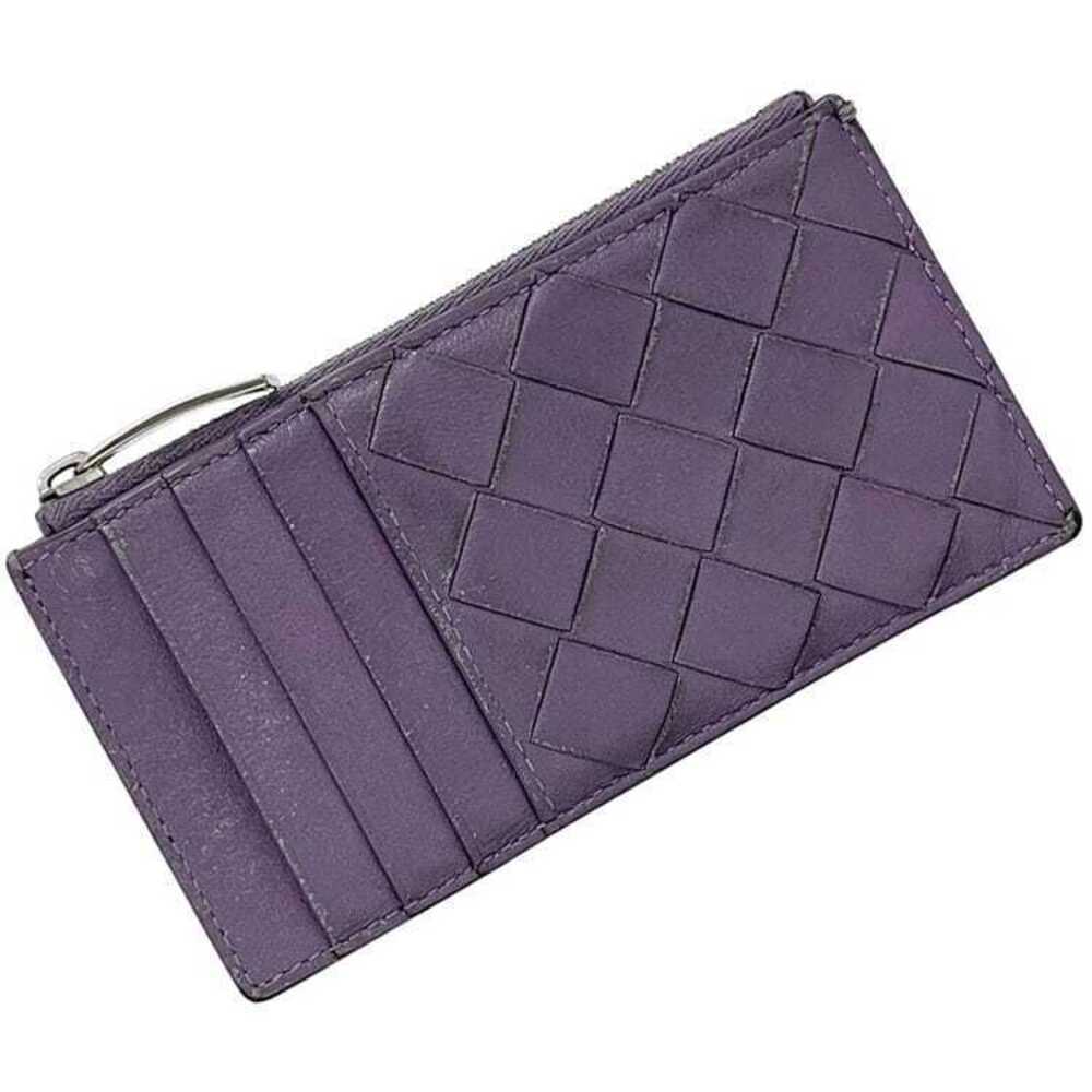 Bottega Veneta Coin Wallet Intrecciato Weave Purse Card Holder Leather Purple